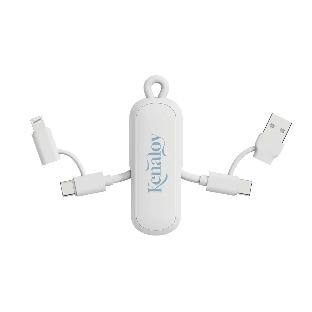 Urban Vitamin Dublin 100W 4-in-1-Kabel am Schlüsselanhänger, weiß – Bild 8