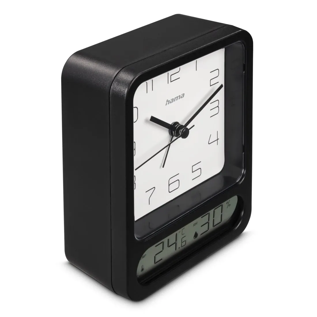 Hama "Pag" Wecker mit Thermometer/Hygrometer, Schwarz – Bild 2