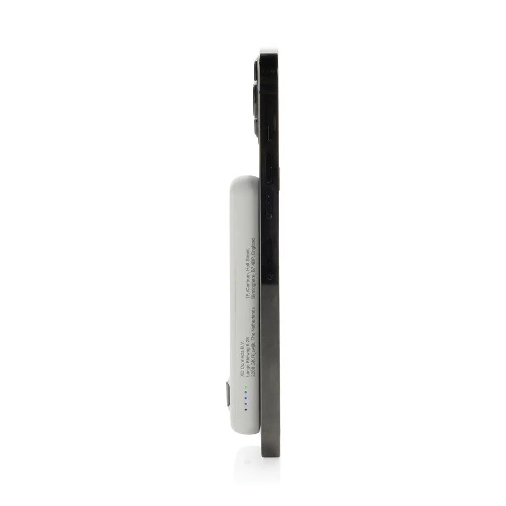 Zen 5000mAh 5W magnetische Bambus-Powerbank aus RCS rPlastik, weiß – Bild 6