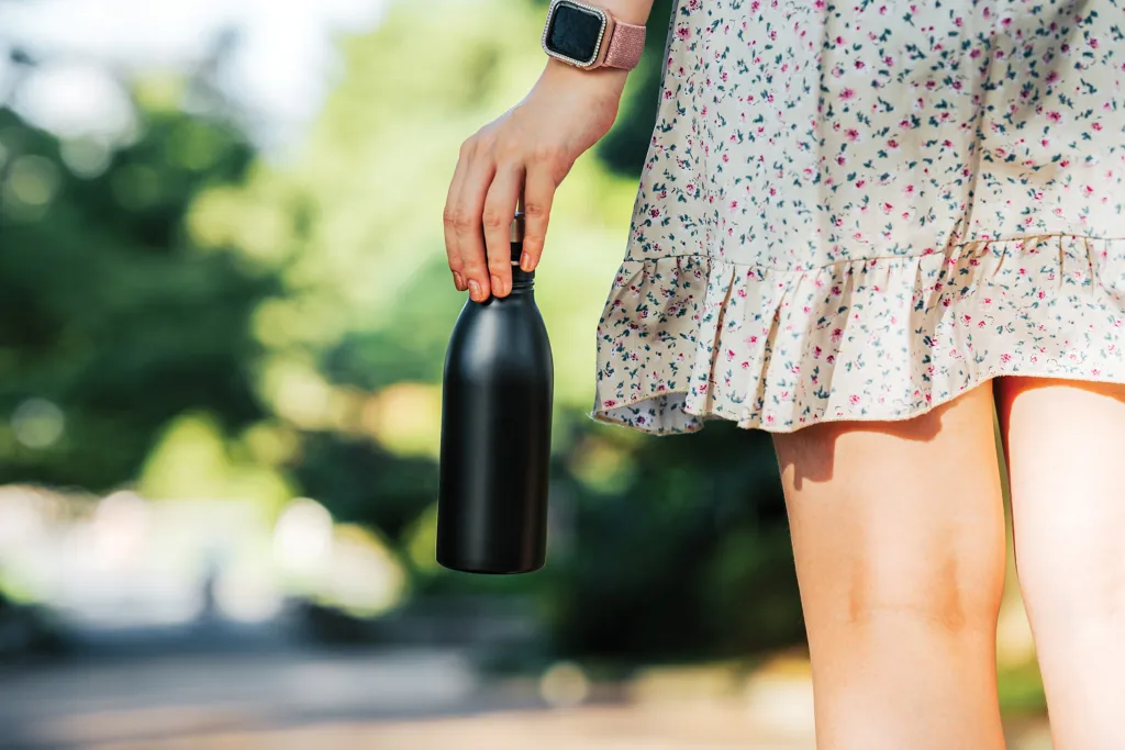 Deluxe Wasserflasche aus RCS recyceltem Stainless-Steel, schwarz – Bild 6