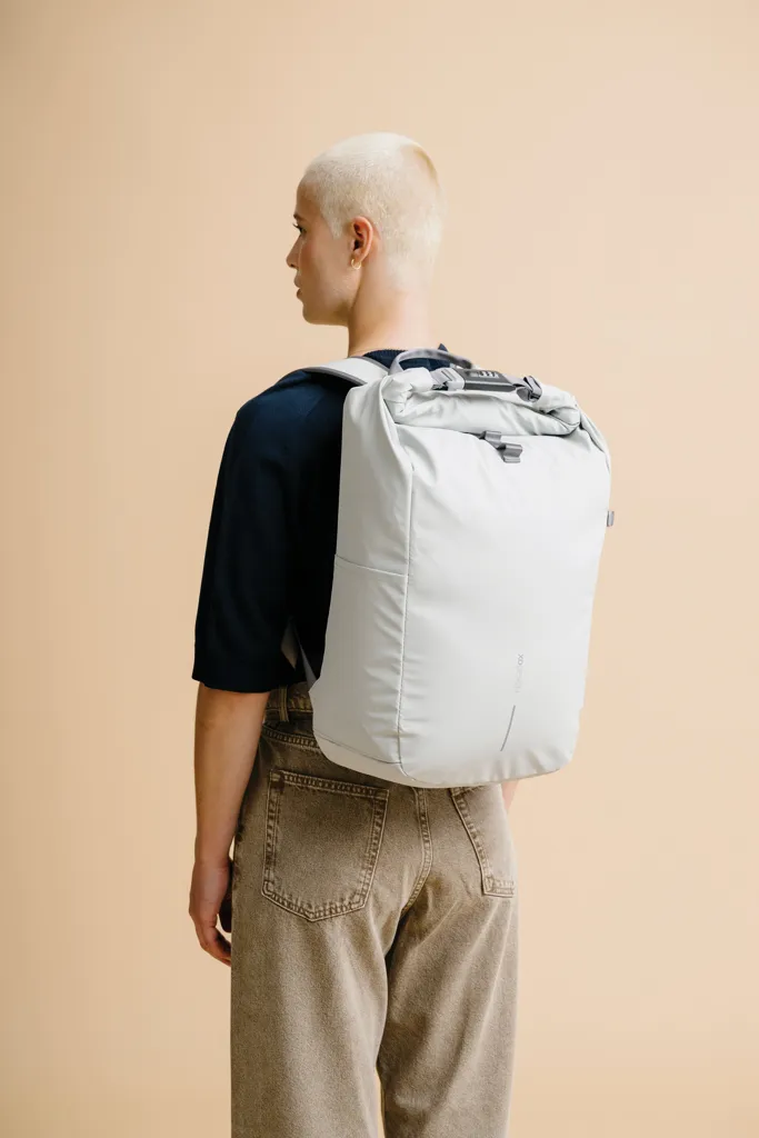 Urban wasserabweisender Anti-Diebstahl Rucksack, off white – Bild 25