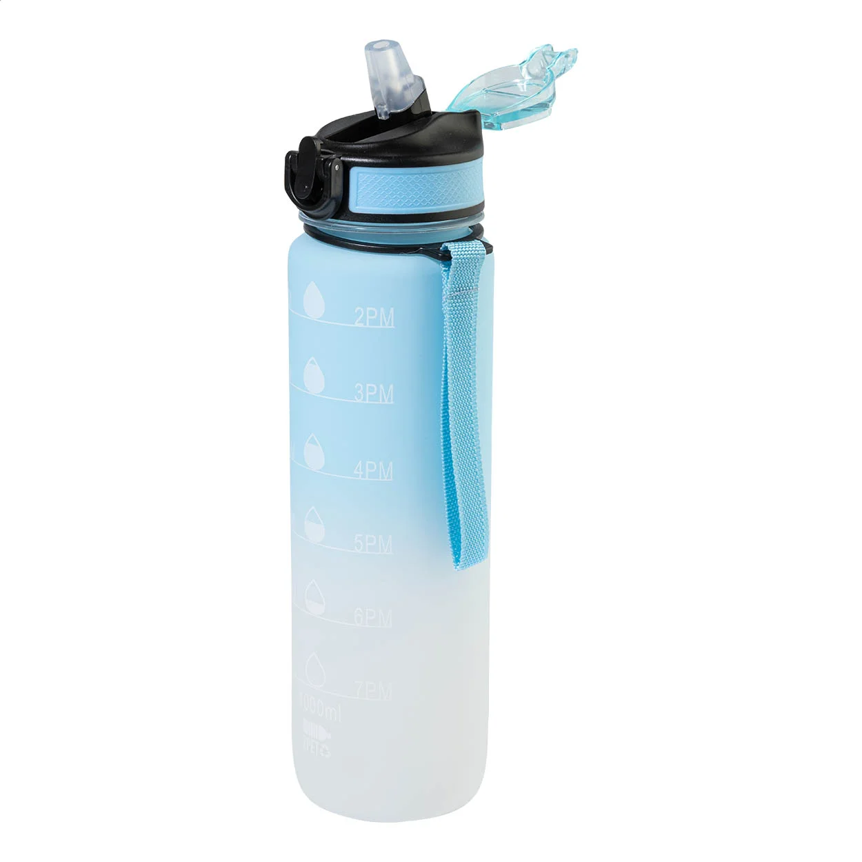 RPET Flasche mit Motivationsanzeige Sipgrade, hellblau – Bild 2
