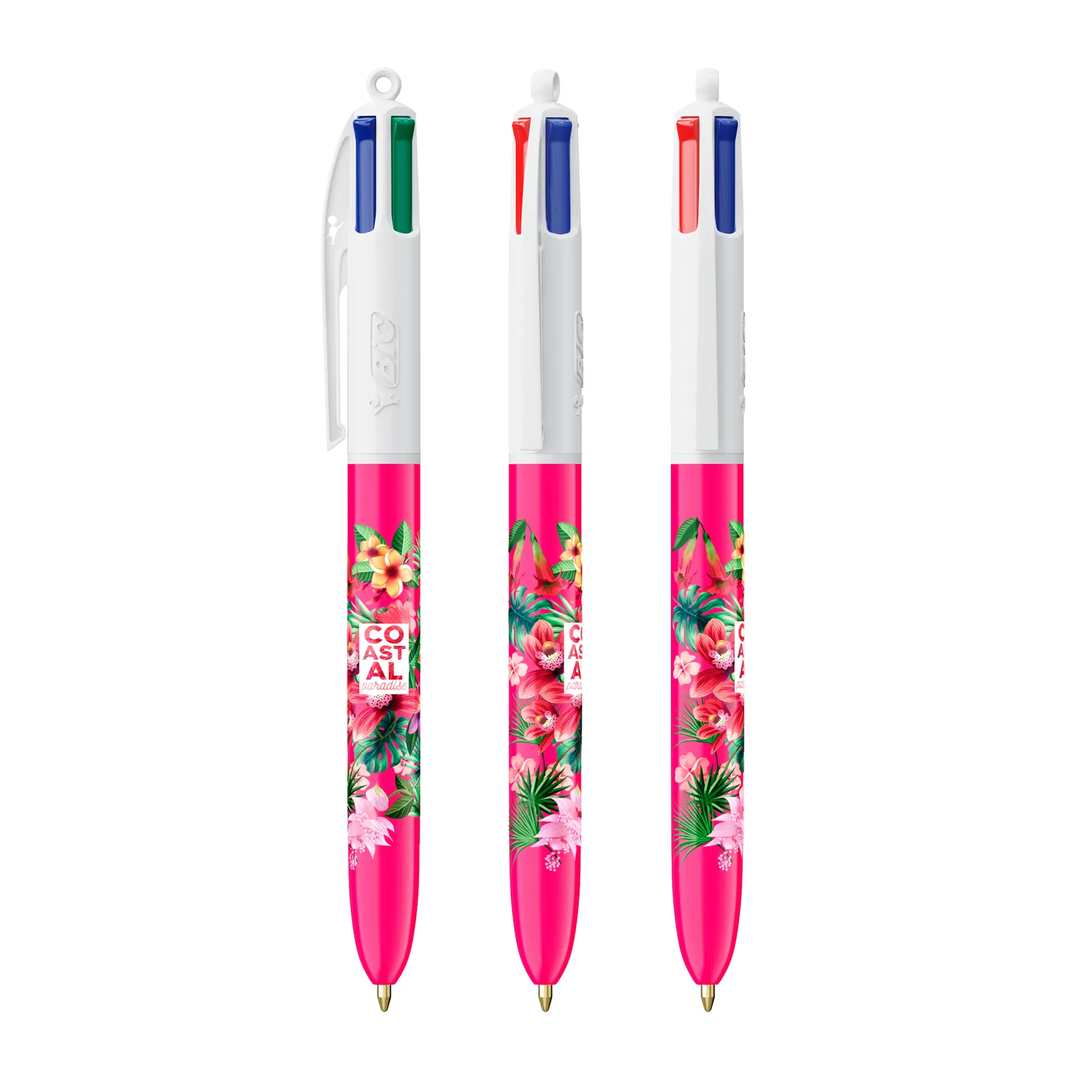 BIC® 4 Colours® ballpen, Weiß/Rosa – Bild 2