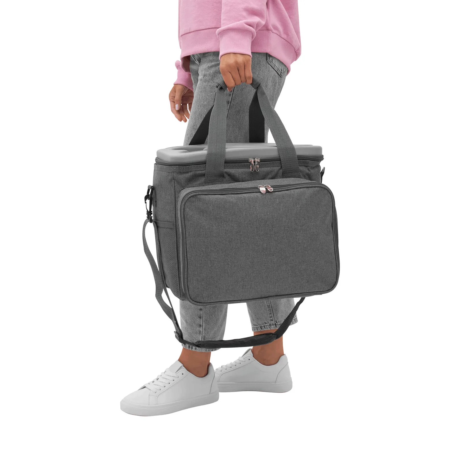 SIDE TRIP - Picknick-Tasche grau, schwarz, grau, schwarz – Bild 11