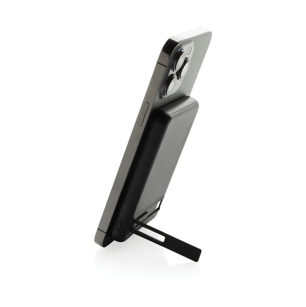 Zen 5000mAh 5W magnetische Bambus-Powerbank aus RCS rPlastik, schwarz – Bild 5