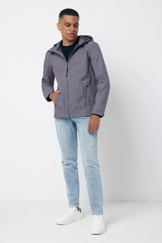IQONIQ Makalu Herren Softshelljacke aus recyceltem Polyester, vulcano heather grey – Bild 4