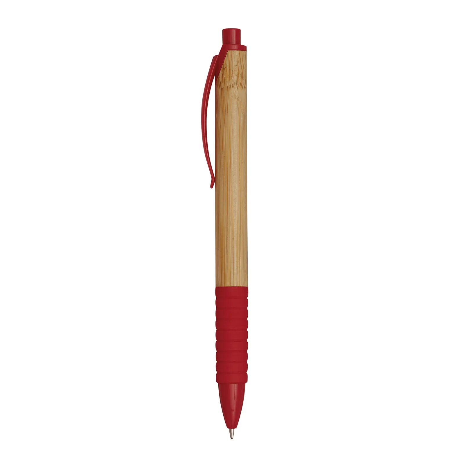 BAMBOO RUBBER - Kugelschreiber, braun, rot – Bild 3