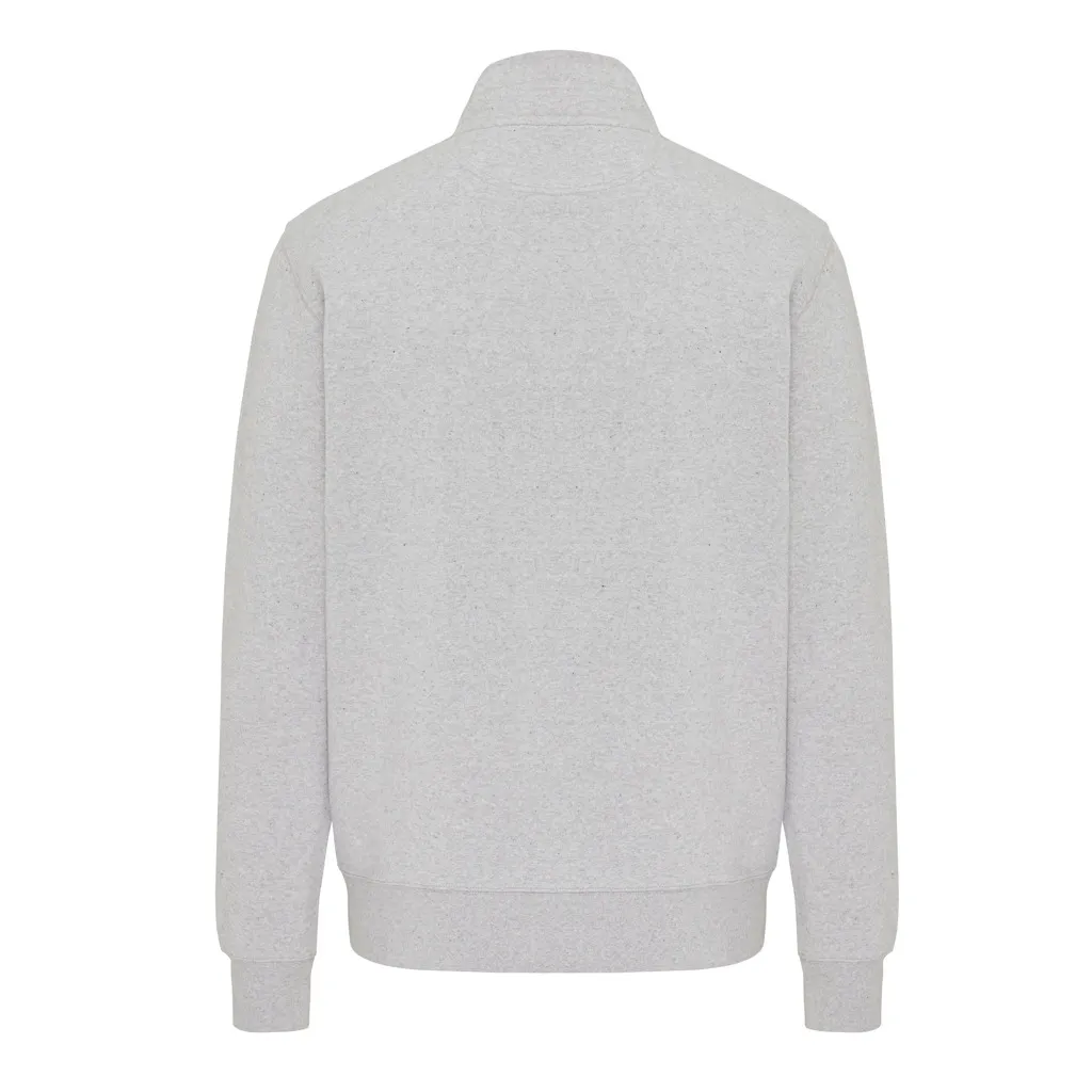 IQONIQ Elgon Quarter-Zip-Sweater aus rec. Baumwolle, light heather grey – Bild 2