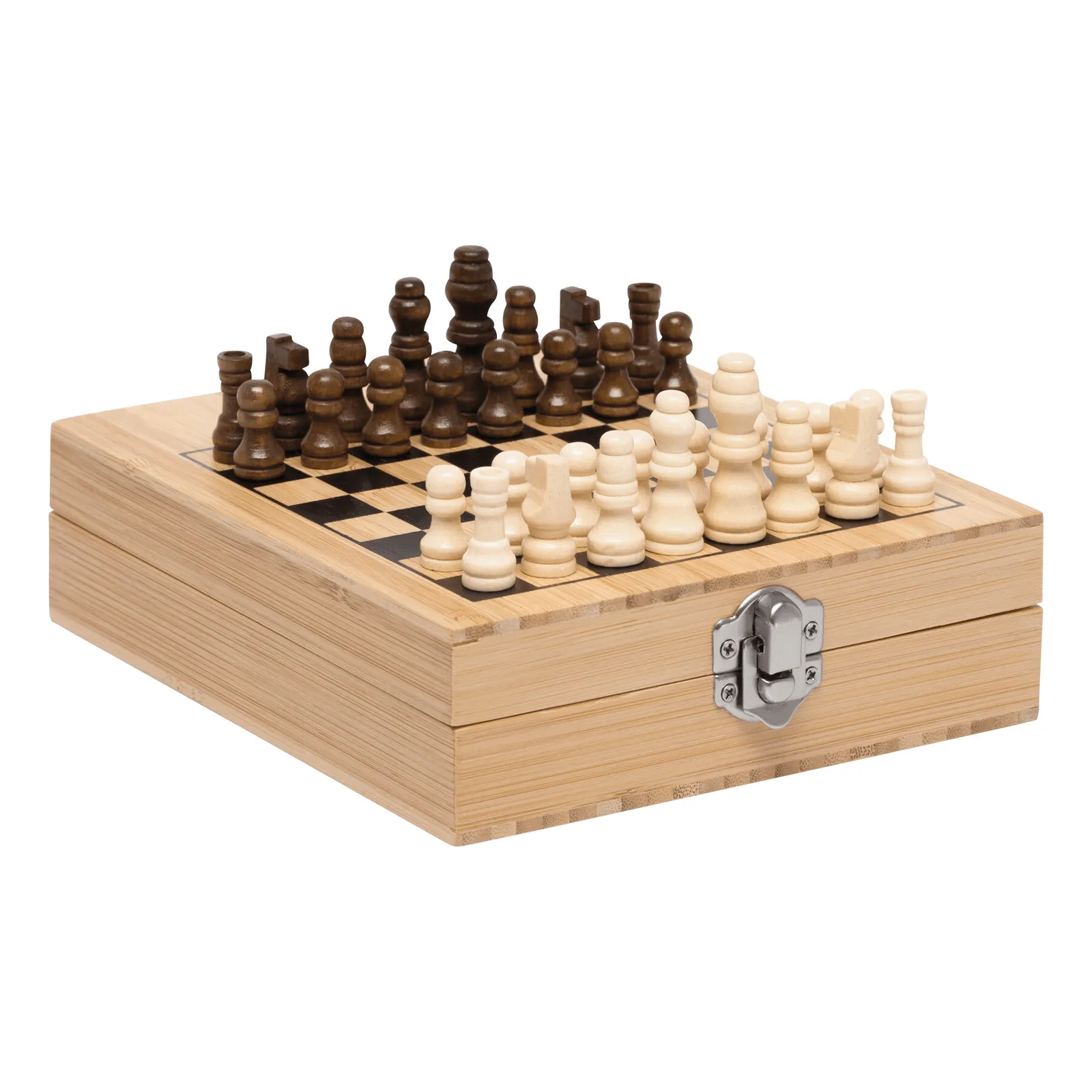 BAMBOO CHESS - Weinset mit Schachspiel braun