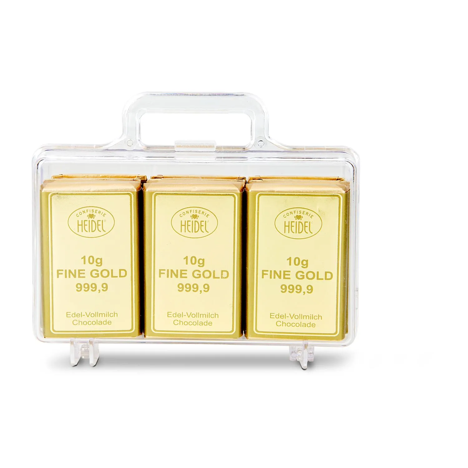 Geschenkartikel / Präsentartikel: Du bist Gold wert - Goldkoffer mit 12 Goldbarren, Edelvollmilch-Schokolade (120 g), gold – Bild 5