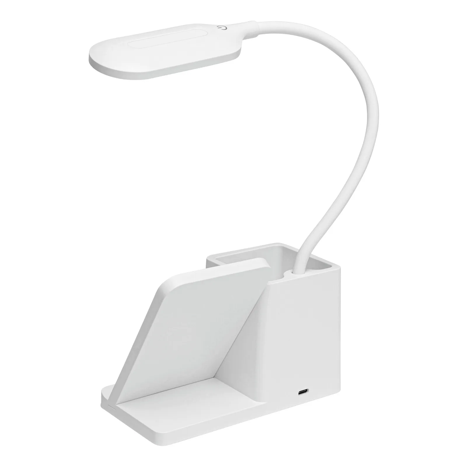 LIGHT & CHARGE - Schreibtischlampe mit Ladestation weiß, weiß – Bild 5