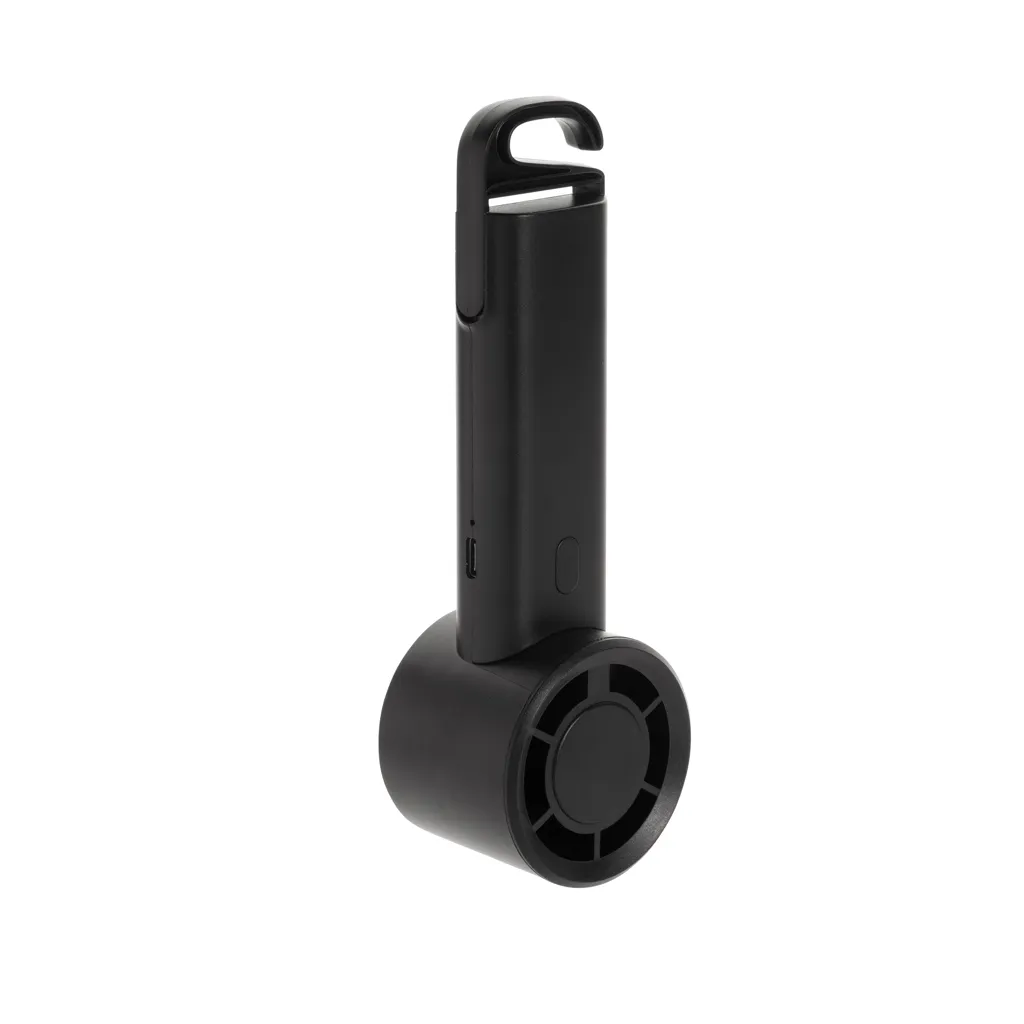 Twist wiederaufladbarer tragbarer Ventilator aus RCS rABS, schwarz – Bild 4