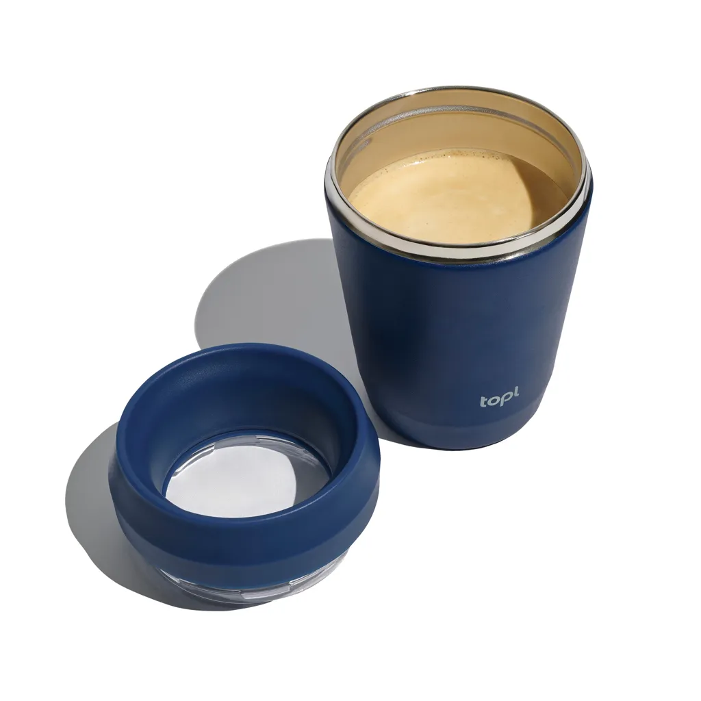Topl-Trinkbecher aus rec. Stahl mit 360-Grad-Deckel 236ml, navy blau – Bild 2