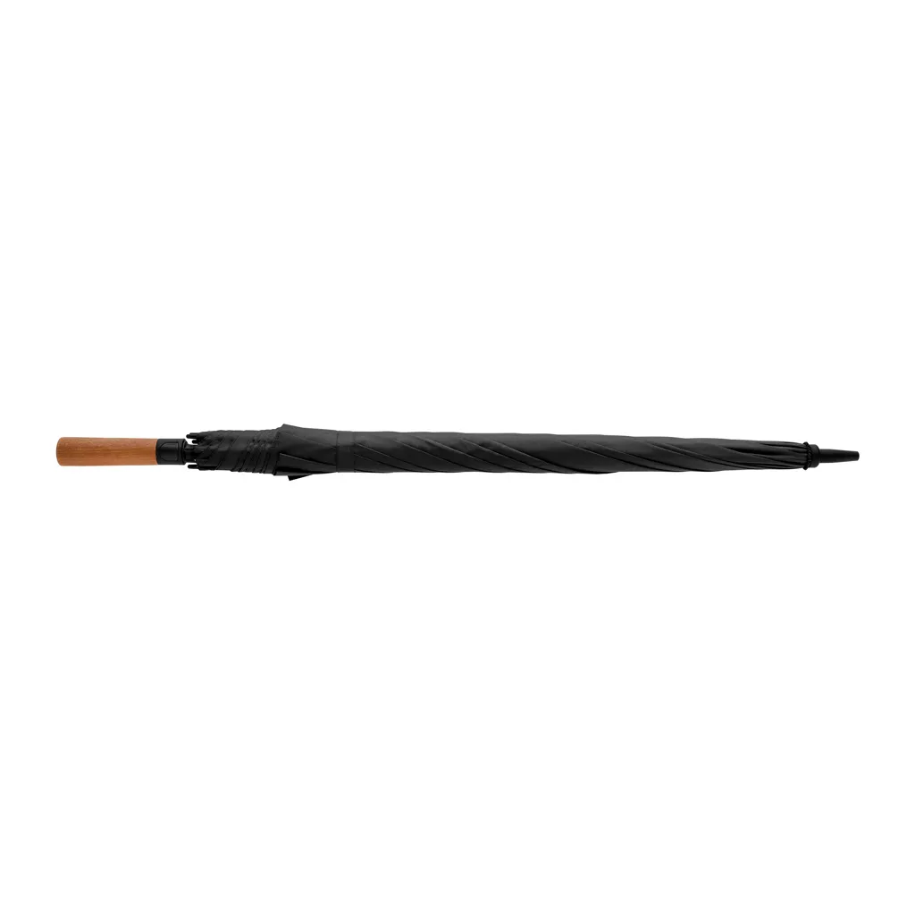 Tony Aware™ RPET 30" Schirm mit auto. Öffnung & Akaziengriff, schwarz – Bild 3