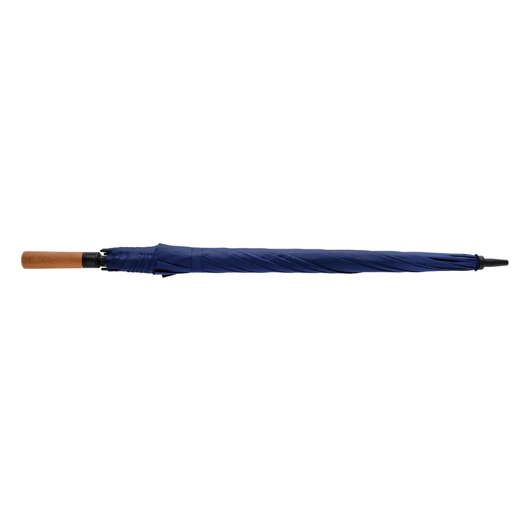 Tony Aware™ RPET 30" Schirm mit auto. Öffnung & Akaziengriff, navy blau – Bild 3