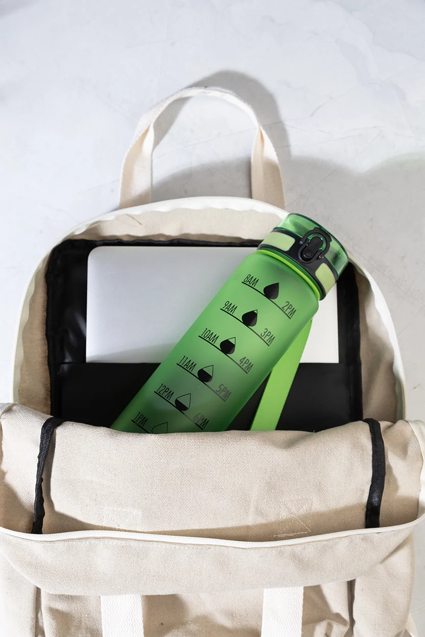 RPET Flasche mit Motivationsanzeige Sipcount, grün – Bild 3