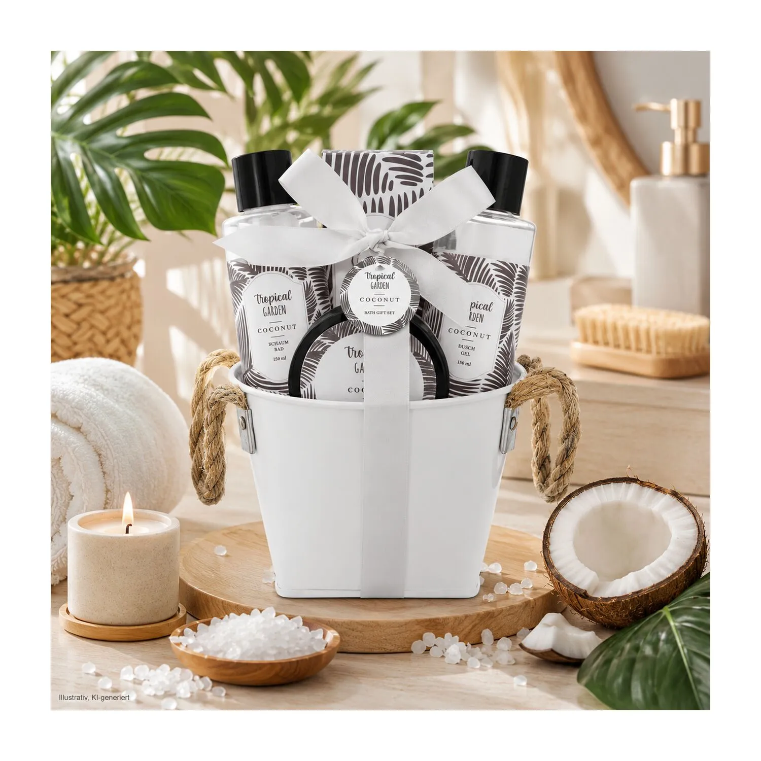 Wellness-Geschenkset: Tropical Garden, weiß – Bild 3