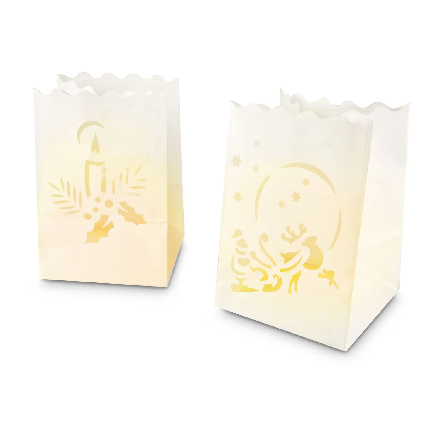 Geschenkset / Präsenteset: Stimmungsvolle Papier-Laternen, weiß – Bild 4