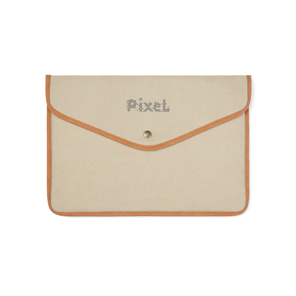 VINGA Bosler 14" Laptop-Tasche aus GRS recyceltem Canvas, beige – Bild 4