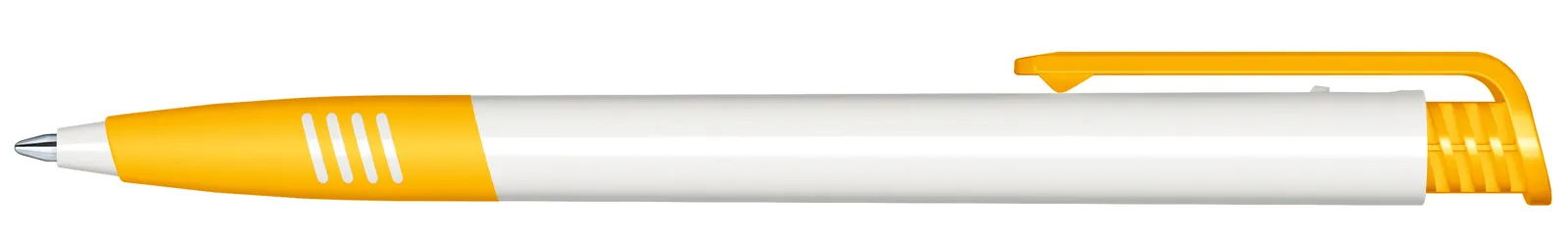 Super Hit Polished Basic SG Druckkugelschreiber, Weiß - Gelb 7408 – Bild 4