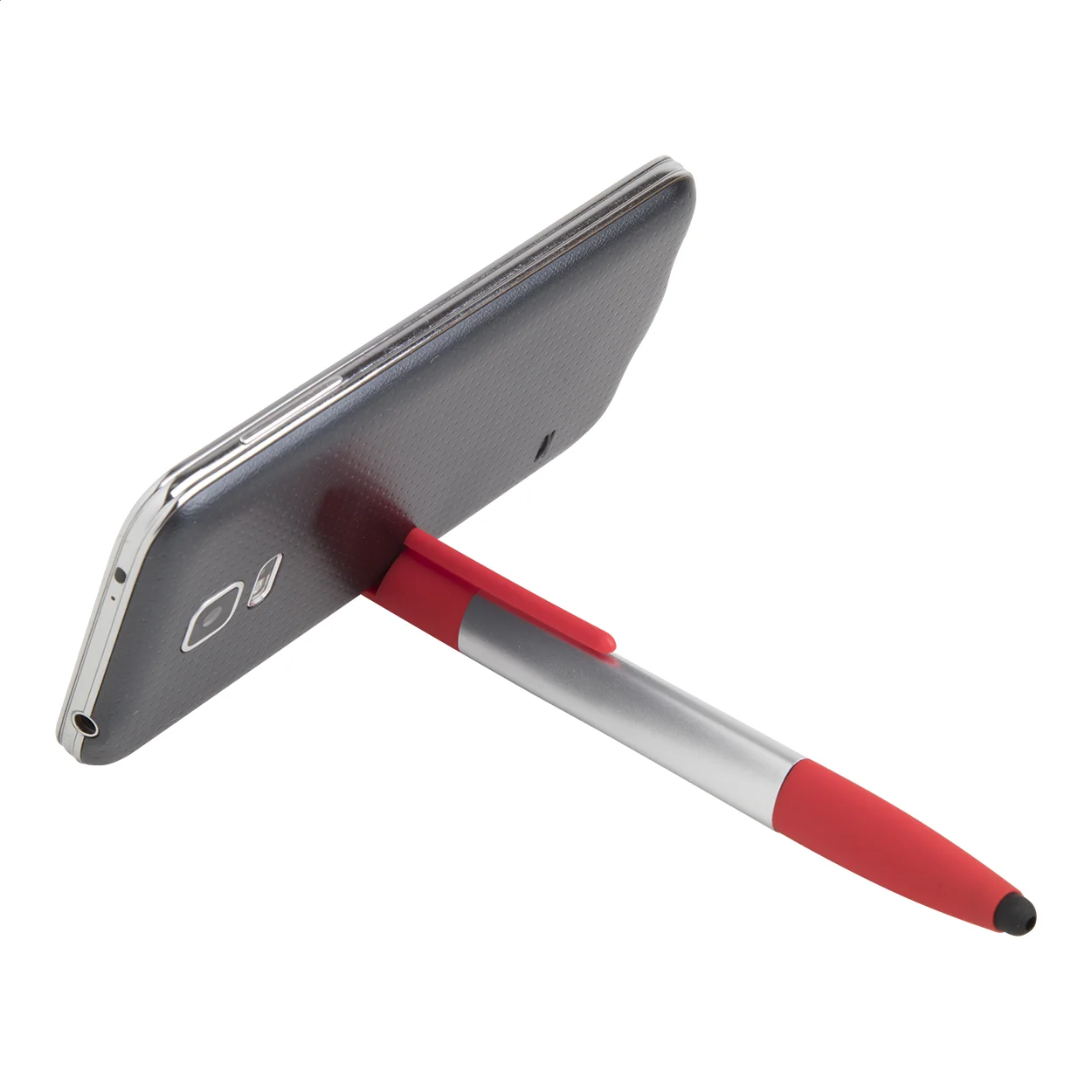 Touchpen Handy mit Kugelschreiber, rot, silber – Bild 4