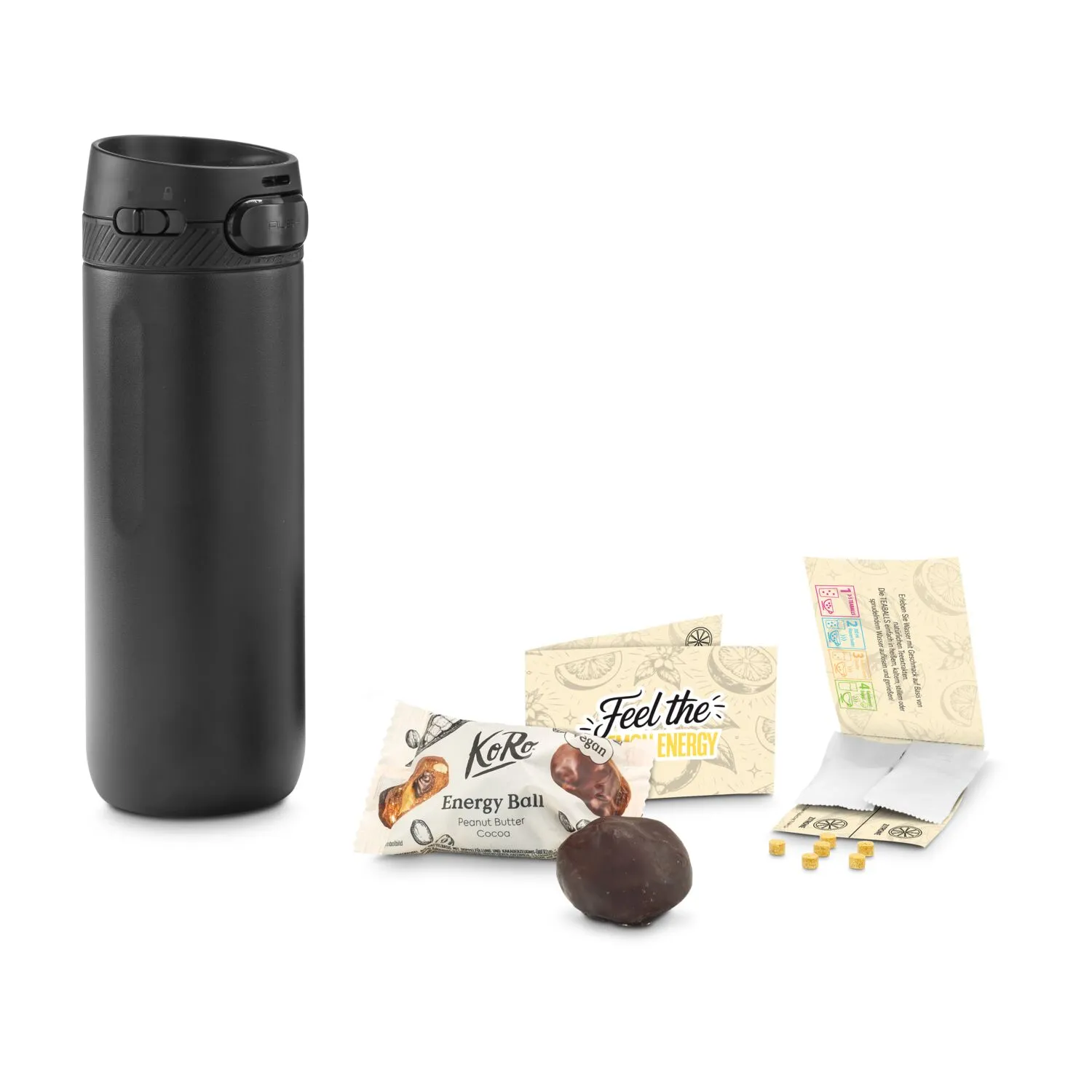 Geschenkset / Präsenteset: Energy to go, schwarz – Bild 3