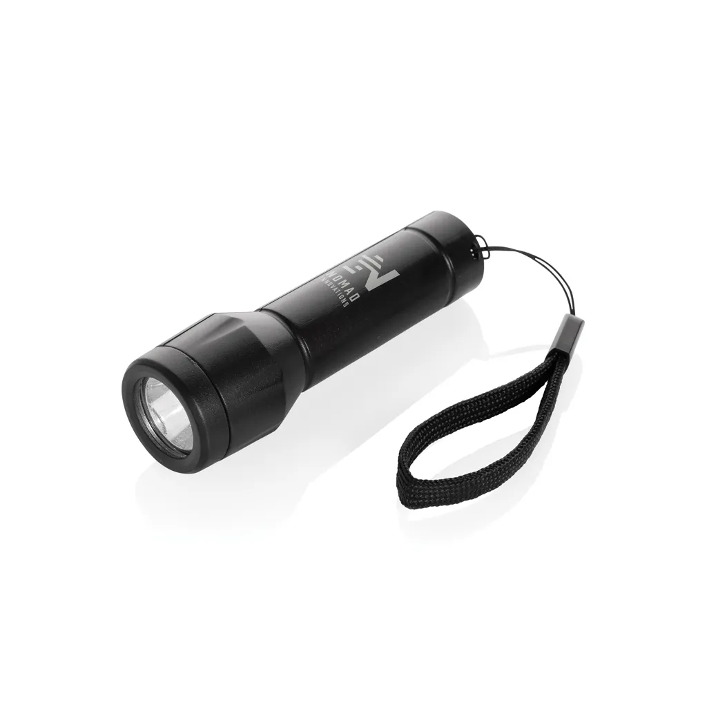 Flara USB-aufladbare Taschenlampe aus RCS recyceltem ABS, schwarz – Bild 4