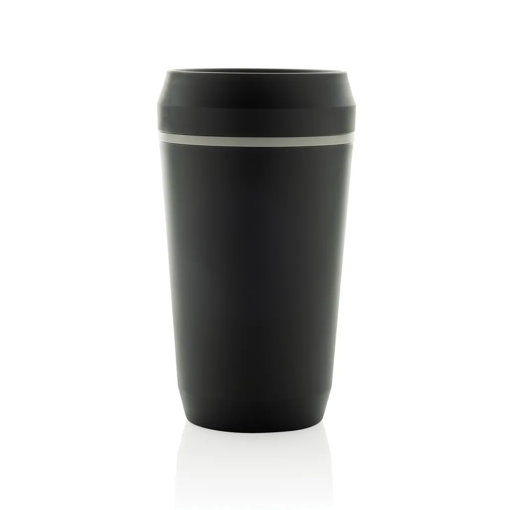 Topl-Becher aus rec. Kunststoff mit 360-Grad-Deckel 354ml, grau – Bild 3