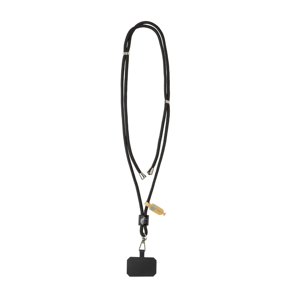 CarryLoop verstellbares Handyband aus RCS rec. PET, schwarz – Bild 8