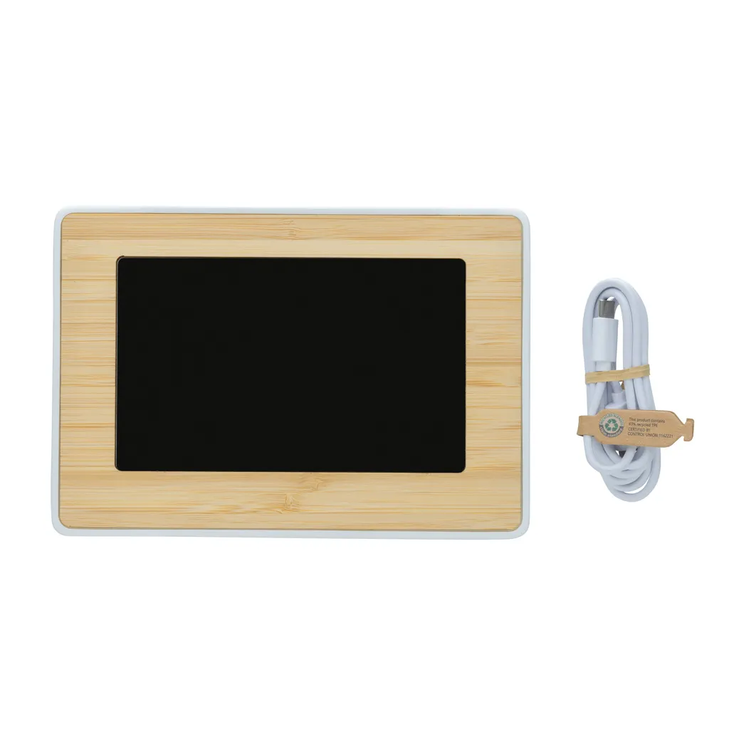Utah LED-Uhr aus RCS rKunststoff & Bambus, braun – Bild 2