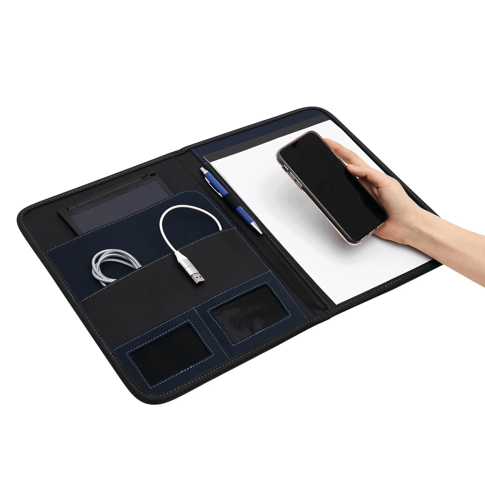AVANTI A4 - Konferenzmappe AVANTI im DIN-A4-Format blau, schwarz, blau, schwarz – Bild 6
