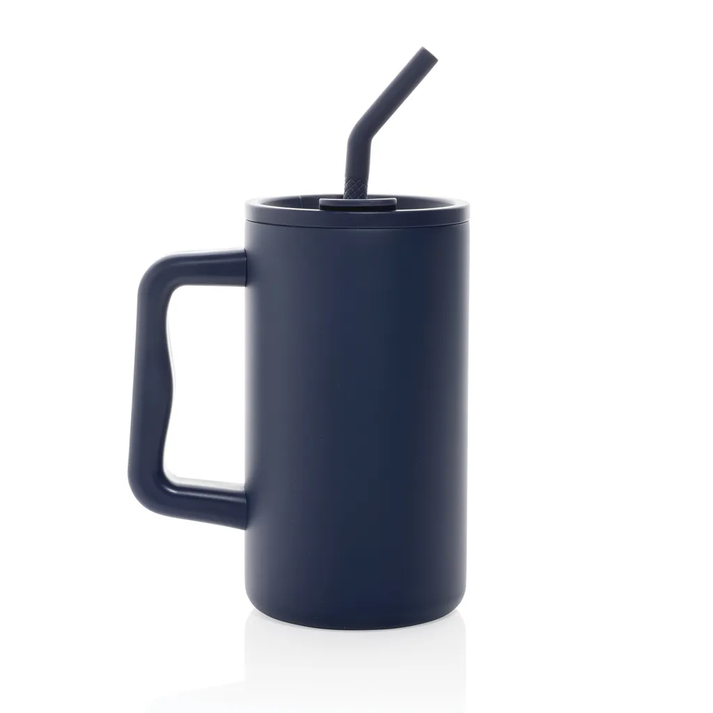 Cube Becher aus RCS recyceltem Stahl 800ml, navy blau – Bild 4