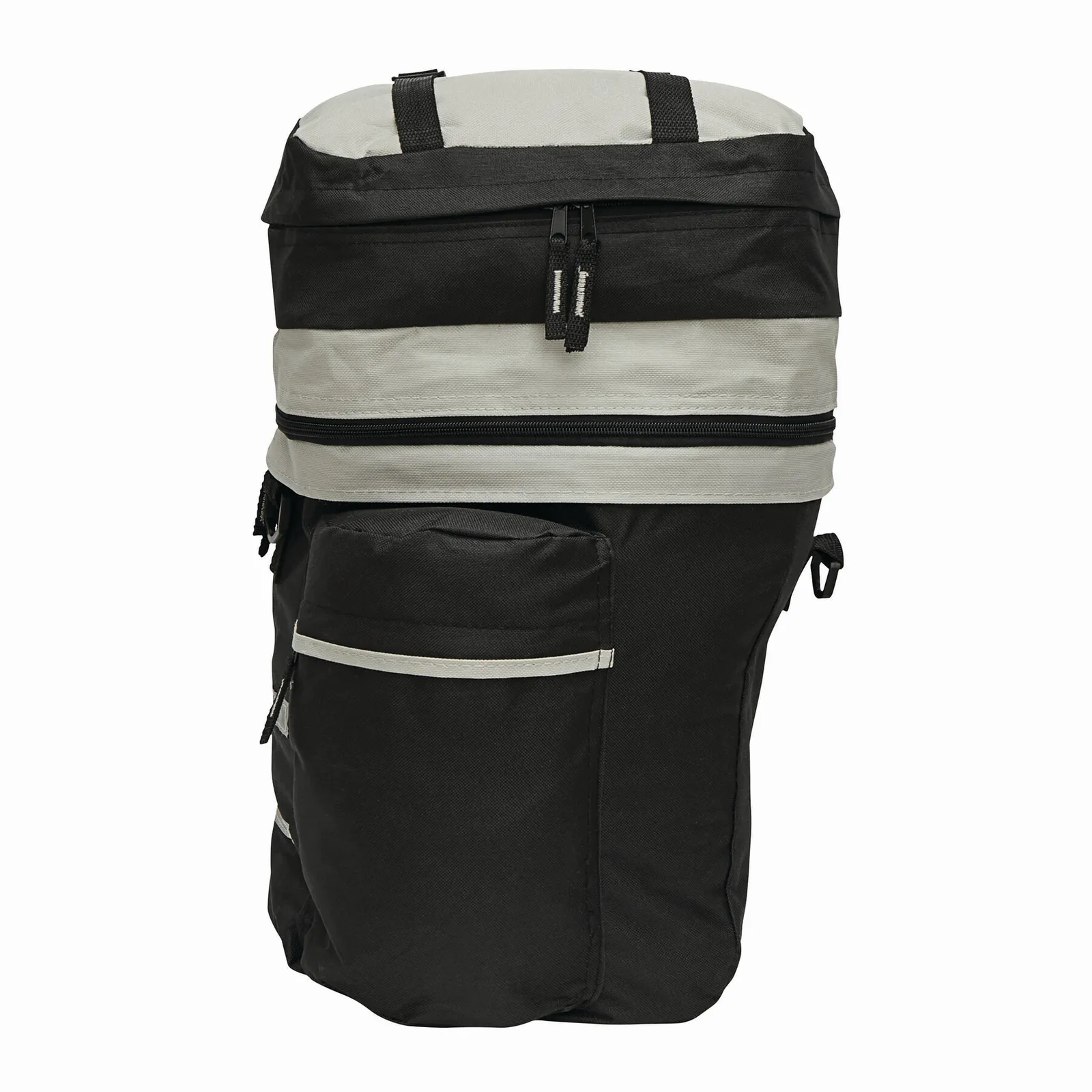 BIKE - Fahrrad-Packtaschenset 3-teilig grau, schwarz, grau, schwarz – Bild 3
