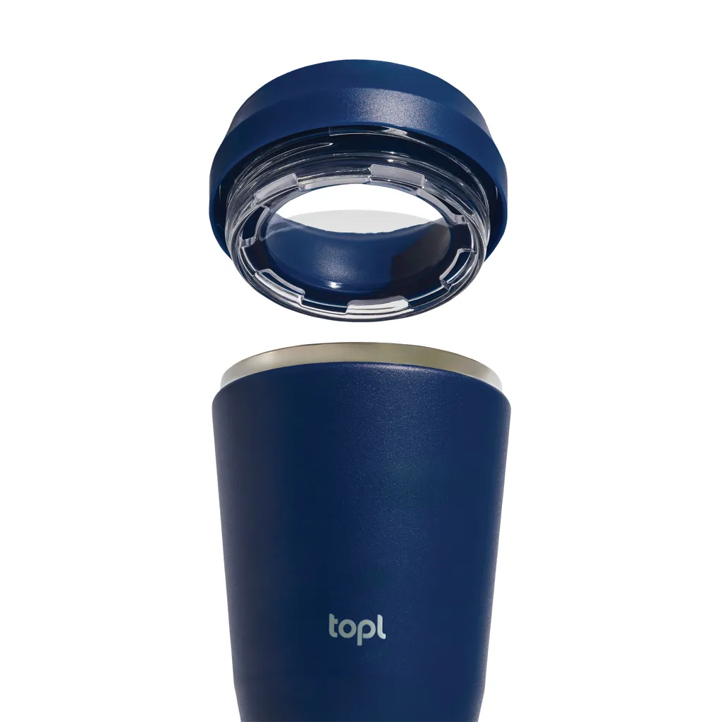 Topl-Trinkbecher aus rec. Stahl mit 360-Grad-Deckel 354ml, navy blau – Bild 4