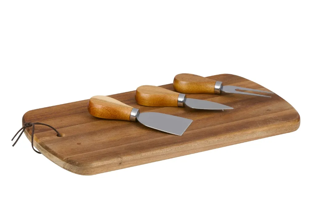 ALPINA Käsebrett mit Messern 320x17.5cm, Braun – Bild 4