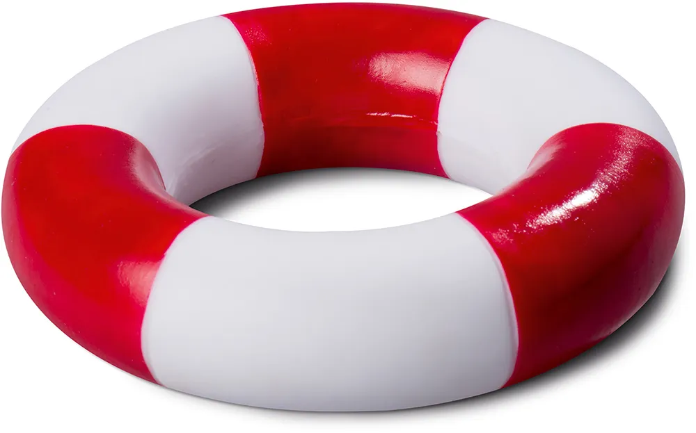PVC Schwimmring, gestreift, weiß/rot – Bild 5