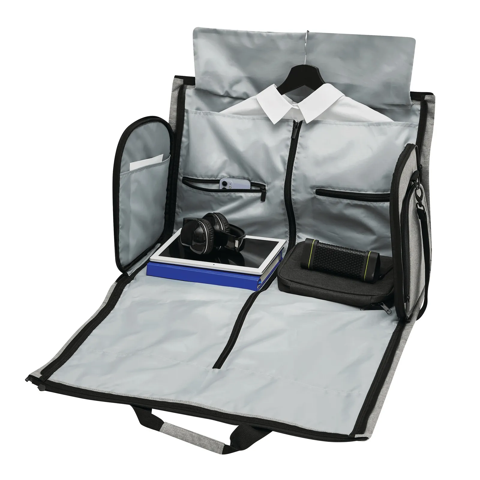 MILANO - Reisetasche mit integriertem Kleidersack grau, schwarz, grau, schwarz – Bild 9