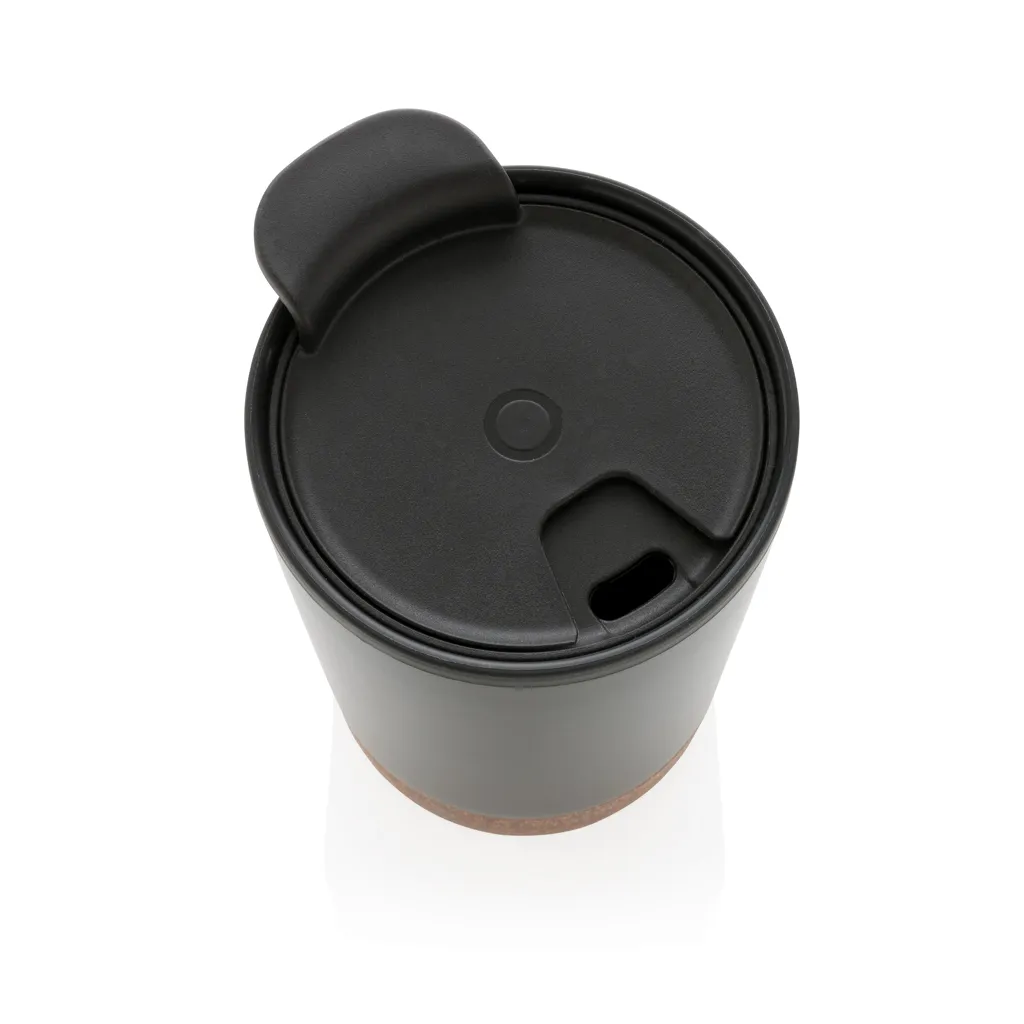 RCS recycelter Edelstahl-Kaffeebecher mit Kork, schwarz – Bild 3