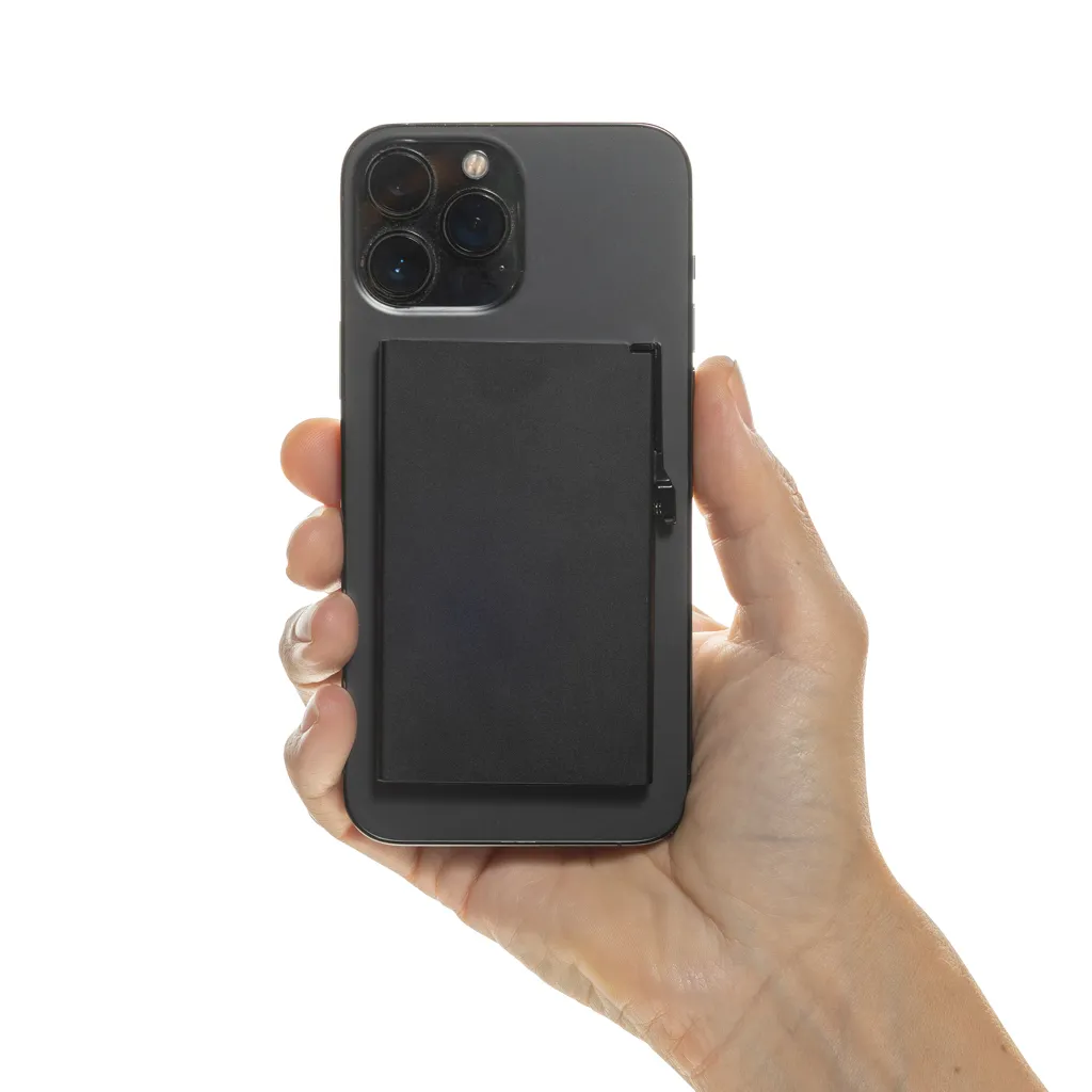 Magnetischer RFID-Kartenhalter aus Aluminium für Smartphones, schwarz – Bild 4