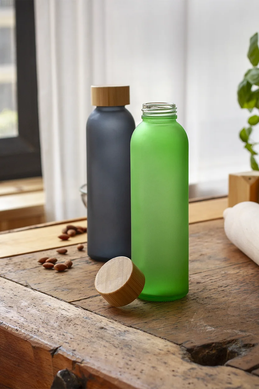 Glas-Trinkflasche Cloody, blau – Bild 6