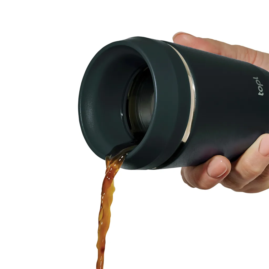 Topl-Trinkbecher aus rec. Stahl mit 360-Grad-Deckel 236ml, grau – Bild 3