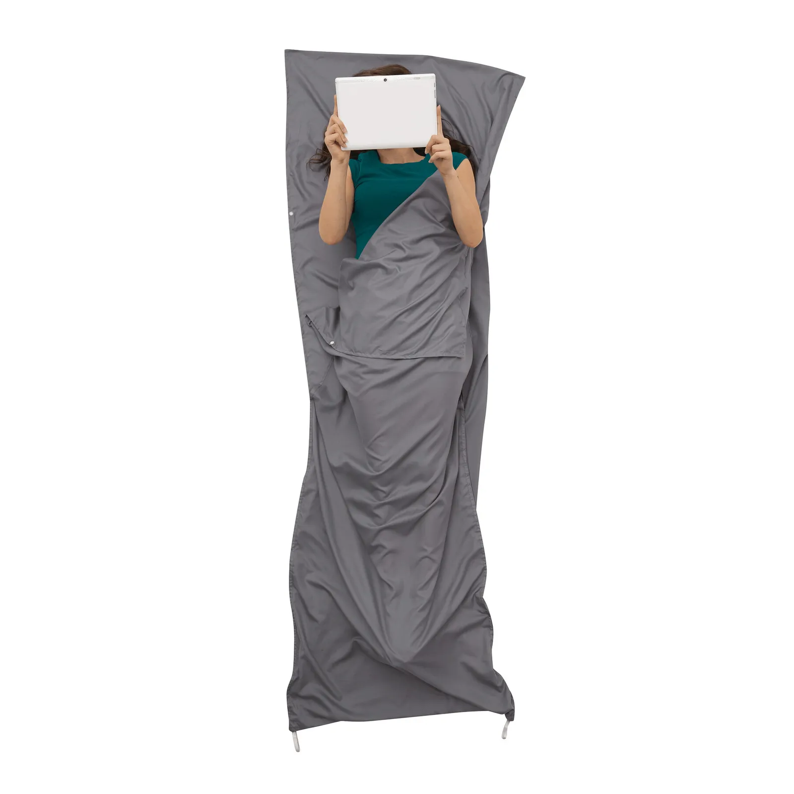 VACATION VIBES - Reiseschlafsack grau, schwarz, grau, schwarz – Bild 6