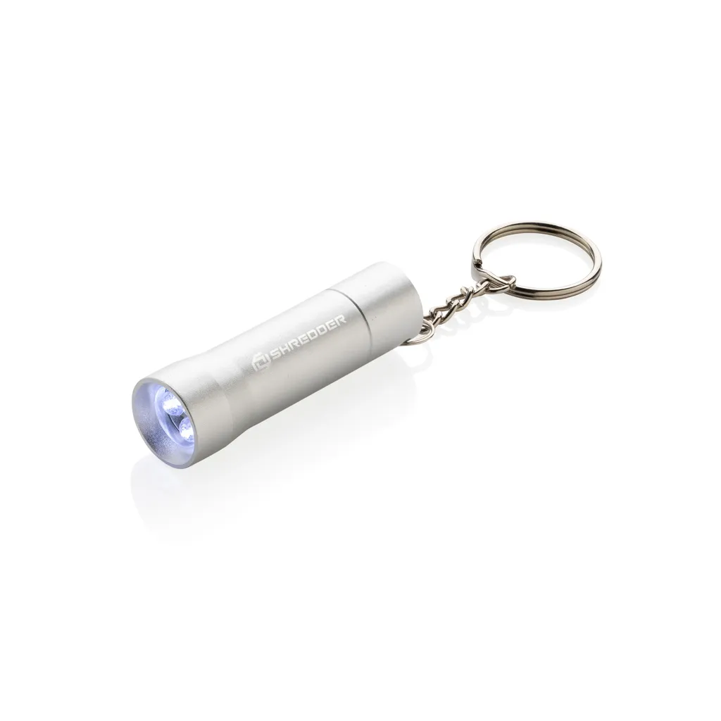 Flash Schlüsselanhänger-Taschenlampe aus RCS rec. Aluminium, Silbergrau – Bild 4