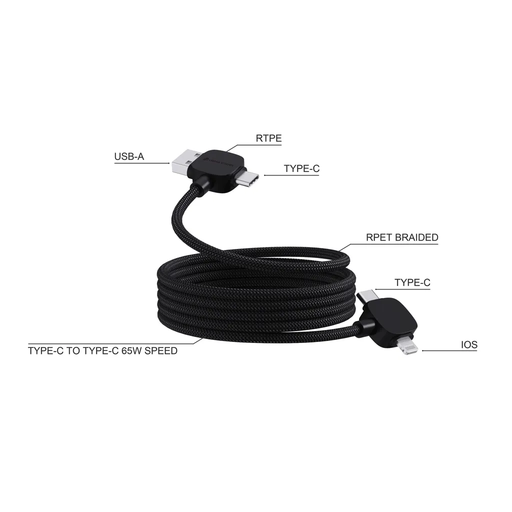 Urban Vitamin Stockton 65W magnet. Kabel RCS recyc. TPE/PET, schwarz – Bild 2
