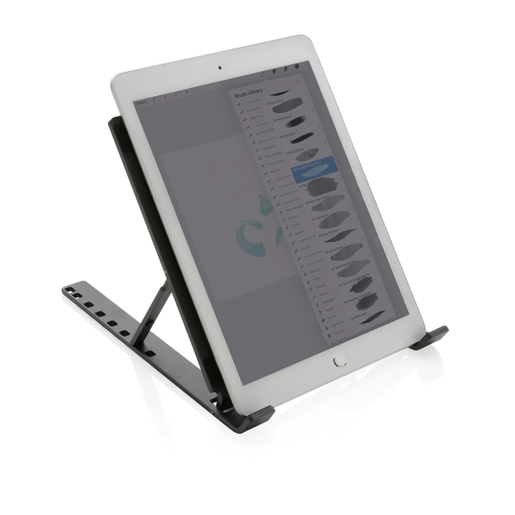 Terra universeller Laptop-/Tablet-Ständer aus RCS Aluminium, grau – Bild 3