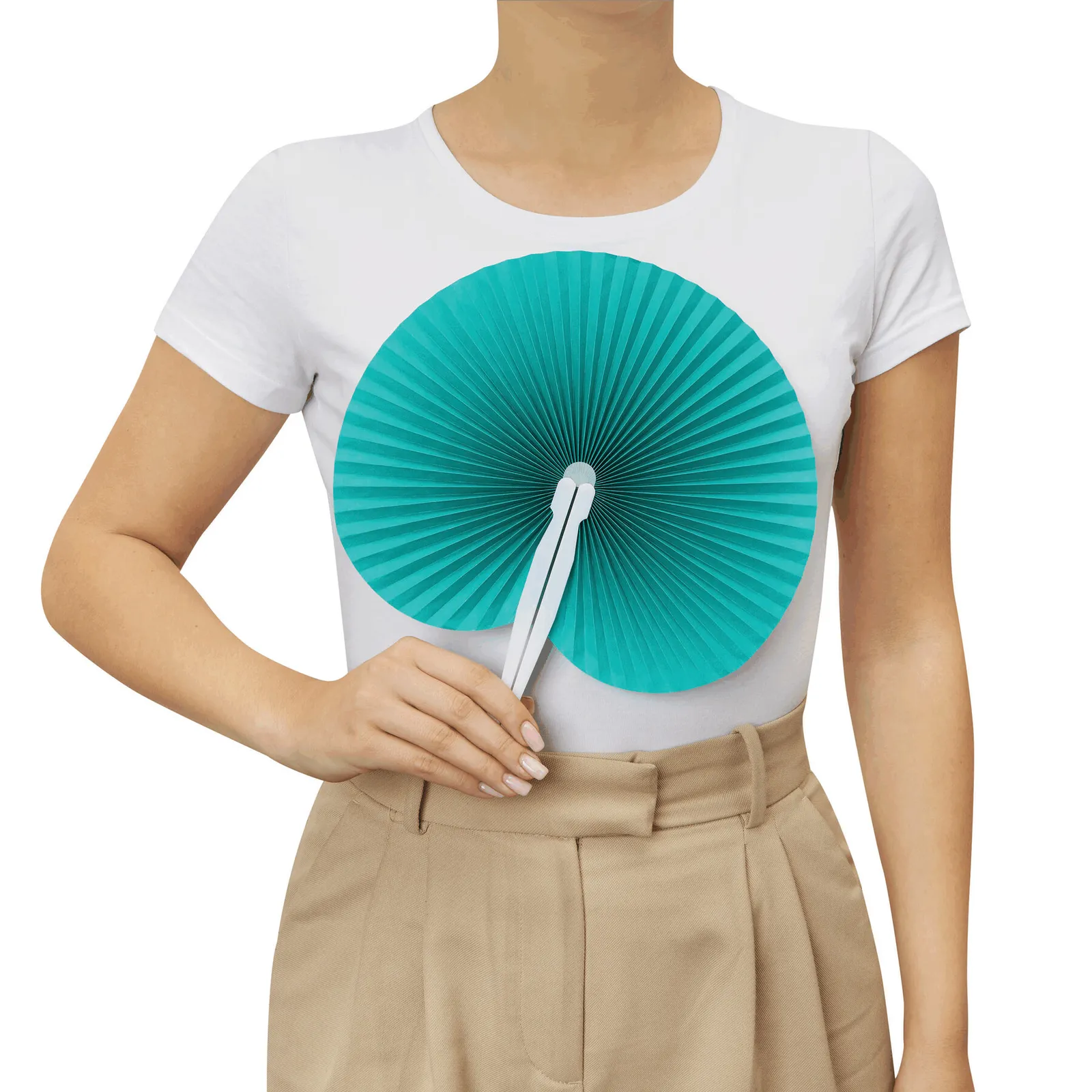 PEACOCK - Faltbarer Fächer, petrol – Bild 5