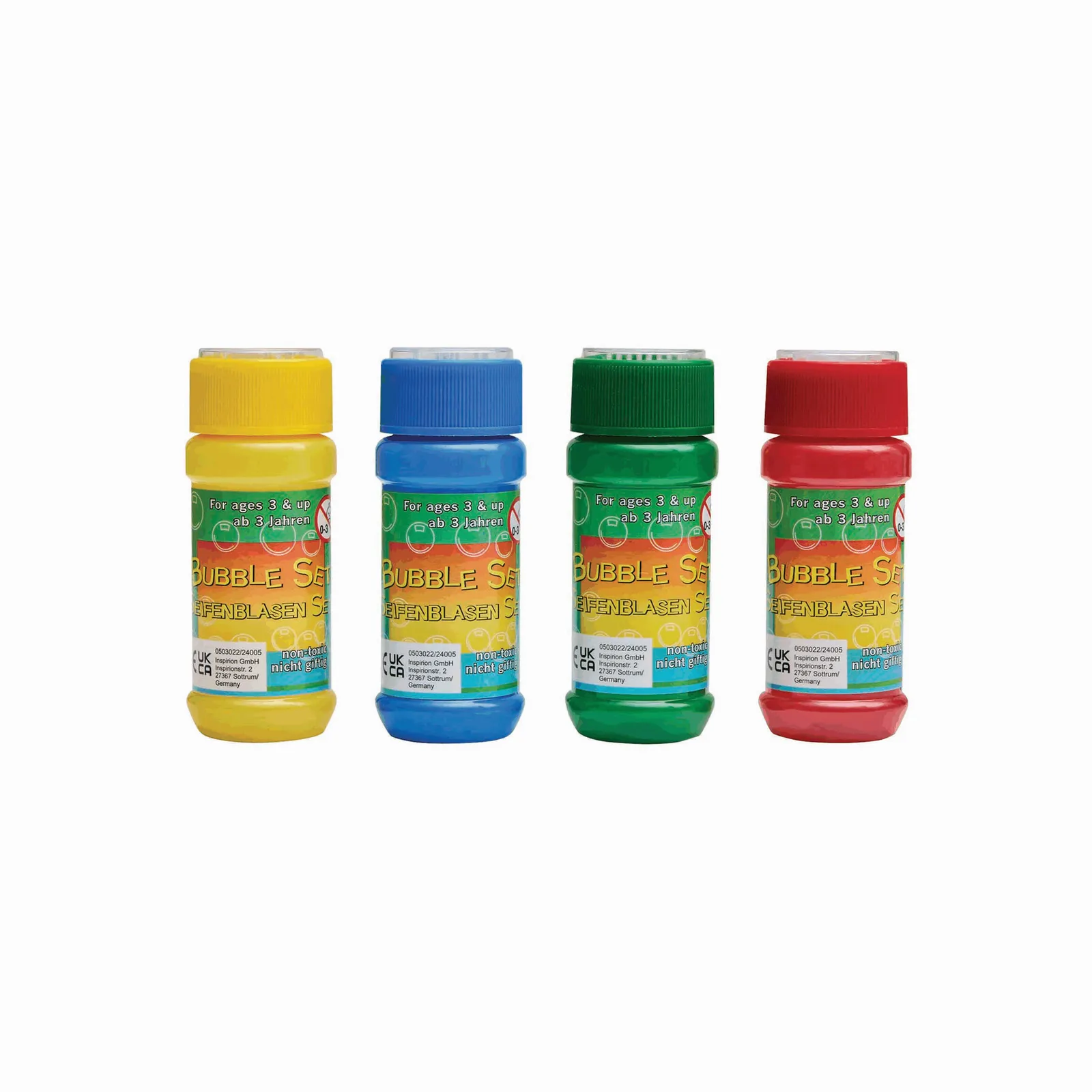 AIR BUBBLE - Seifenblasen, 4 sortierte Farben, Preis pro Stück blau, gelb, grün, rot, blau, gelb – Bild 2