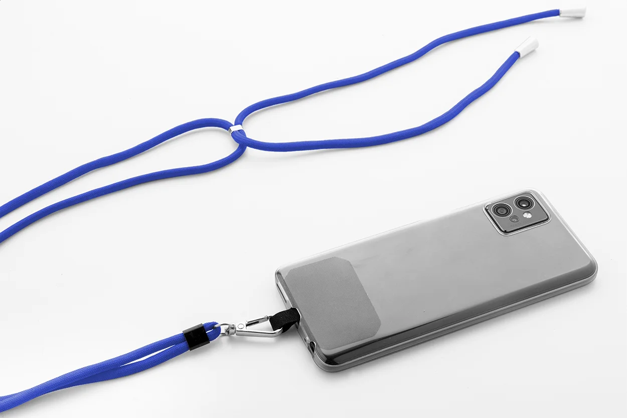 RPET-Handyhalter-Lanyard Corphon, blau – Bild 3