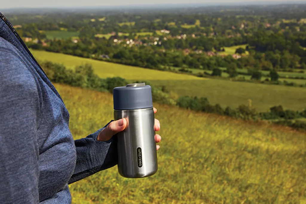 Black+Blum isolierter, auslaufsicherer Becher aus Edelstahl, grau – Bild 6