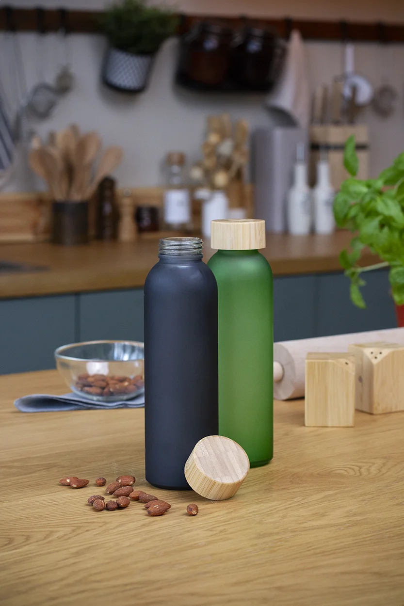 Glas-Trinkflasche Cloody, blau – Bild 5